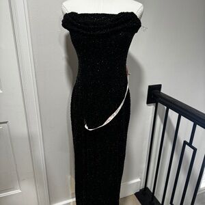 Oh Polly Maxi black embellished dress